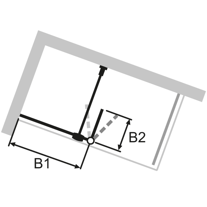 HÜPPE 501 Design pure Walk-In Seitenwand mit beweglichem Segment 80 x 200 cm, Glas mit Anti-Plaque