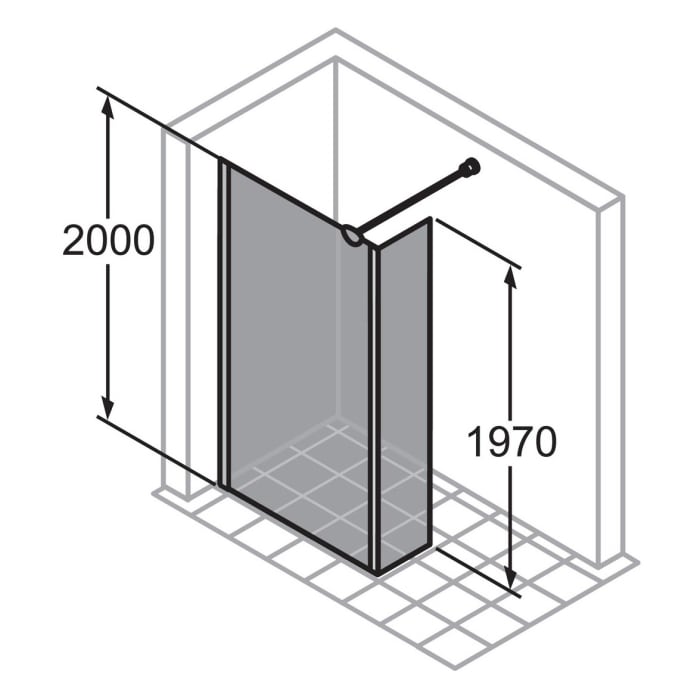HÜPPE Design elegance Walk-In Seitenwand mit beweglichem Segment Maßanfertigung, mit Anti-Plaque