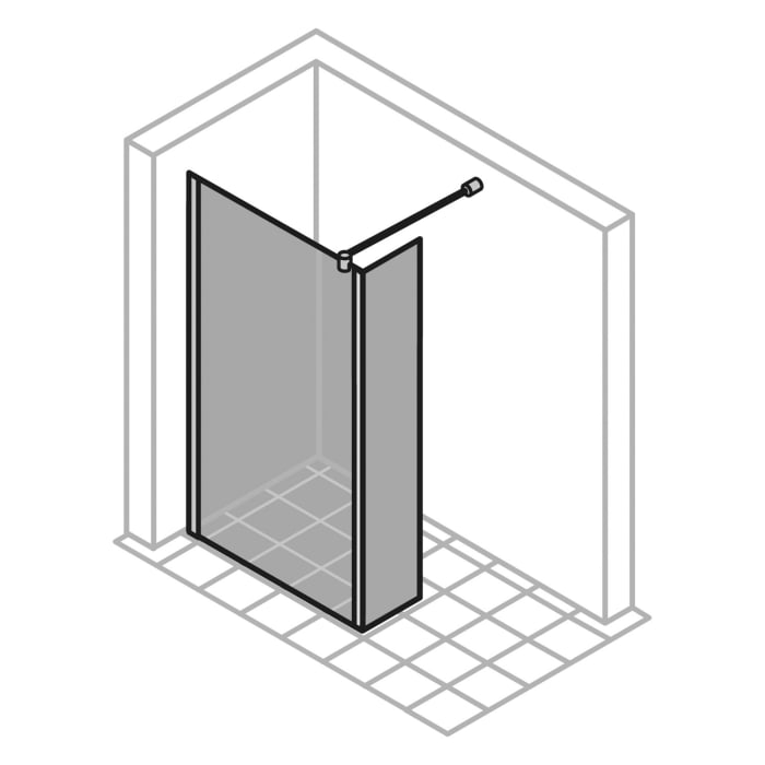HÜPPE Design pure Walk-In Seitenwand mit beweglichem Segment 80 x 200 cm, Glas ohne Anti-Plaque