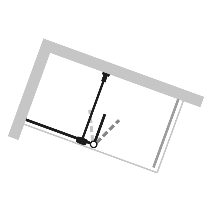 HÜPPE Design pure Walk-In Seitenwand mit beweglichem Segment 90 x 200 cm, Glas ohne Anti-Plaque