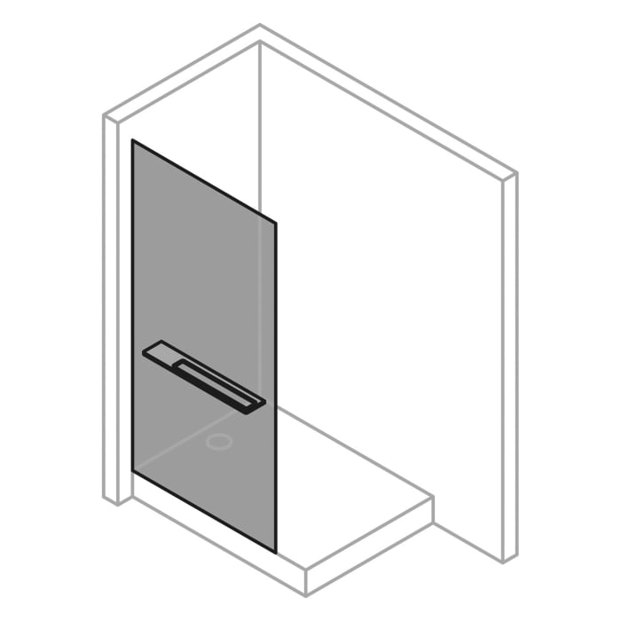 Hüppe Seamlite Walk-In Seitenwand alleinstehend, Maßanfertigung B: bis 120 H: bis 200 cm, mit Anti-Plaque