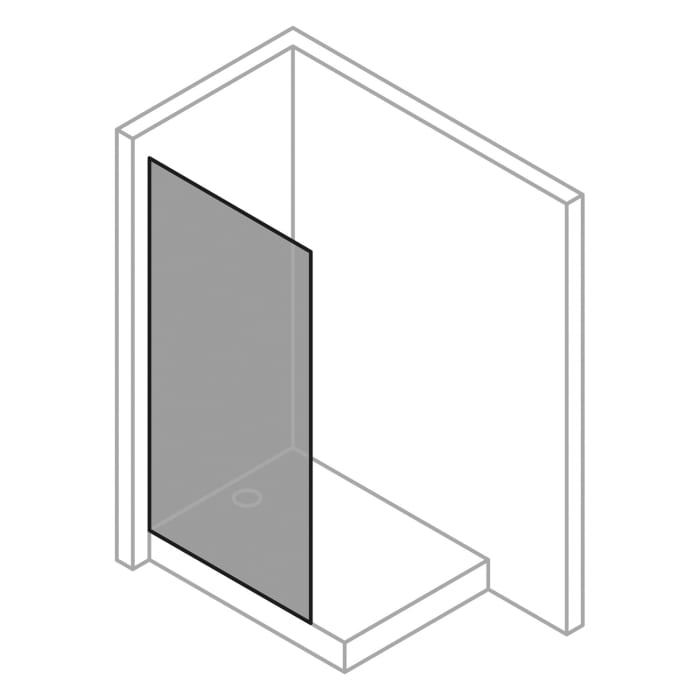 Hüppe Seamlite Walk-In Seitenwand alleinstehend, Maßanfertigung B: bis 140 H: bis 200 cm