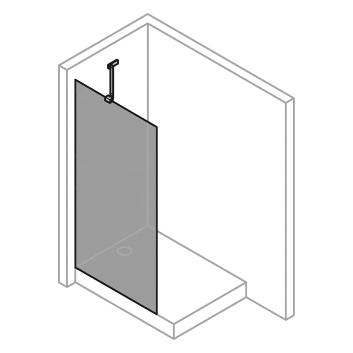 Hüppe Seamlite Walk-In Seitenwand alleinstehend, Maßanfertigung B: bis 110 H: bis 200 cm
