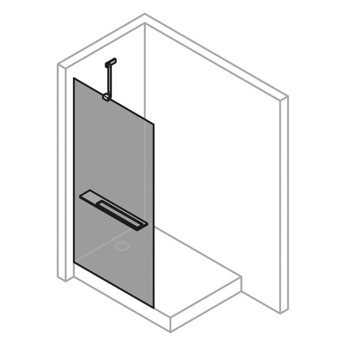 Hüppe Seamlite Walk-In Seitenwand alleinstehend, Maßanfertigung B: bis 110 H: bis 200 cm mit Anti-Plaque