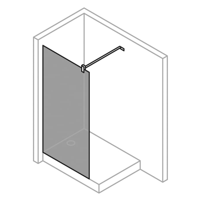 Hüppe Seamlite Walk-In Seitenwand alleinstehend, Maßanfertigung B: bis 120 H: bis 200 cm