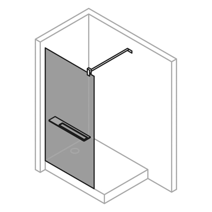 Hüppe Seamlite Walk-In Seitenwand alleinstehend, Maßanfertigung B: bis 160 H: bis 200 cm