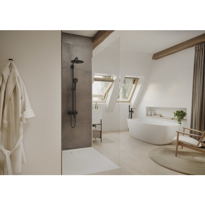 Hüppe Seamlite Walk-In Seitenwand alleinstehend, Maßanfertigung B: bis 140 H: bis 220 cm, mit Anti-Plaque