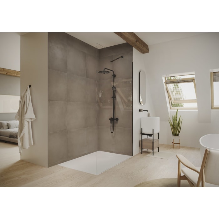 Hüppe Seamlite Walk-In Seitenwand alleinstehend, Maßanfertigung B: bis 110 H: bis 220 cm