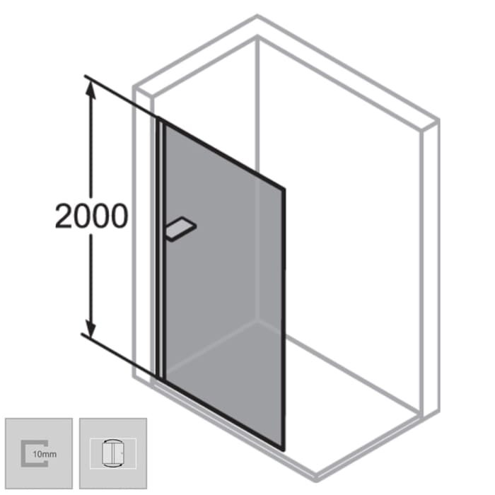 HÜPPE Select+ Walk-In Seitenwand alleinstehend 10 mm, 110 x 200 cm