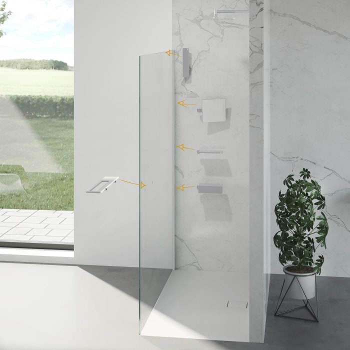 HÜPPE Select+ Walk-In Seitenwand alleinstehend 10 mm, 100 x 200 cm