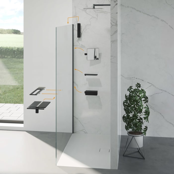 HÜPPE Select+ Walk-In Seitenwand alleinstehend 10 mm, 120 x 200 cm