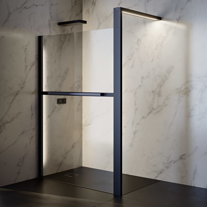 HÜPPE Sphere 4-Eck Walk-In Seitenwand alleinstehend 116 - 122 cm, mit Licht