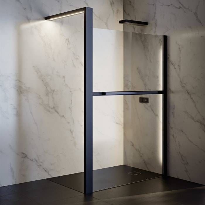 HÜPPE Sphere 4-Eck Walk-In Seitenwand alleinstehend 136 - 142 cm, mit Licht