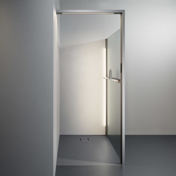 HÜPPE Sphere 4-Eck Walk-In Seitenwand alleinstehend 136 - 142 cm, mit Licht