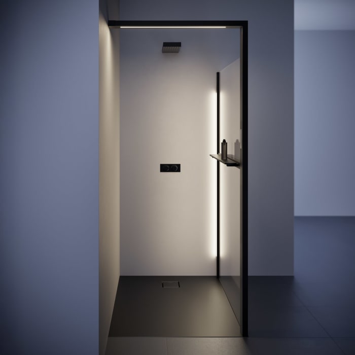 HÜPPE Sphere 4-Eck Walk-In Seitenwand alleinstehend 156 - 162 cm, mit Licht