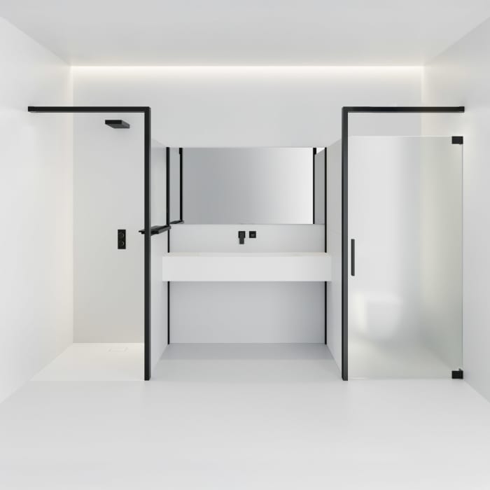 HÜPPE Sphere 4-Eck Walk-In Seitenwand alleinstehend 114 - 122 cm, ohne Licht