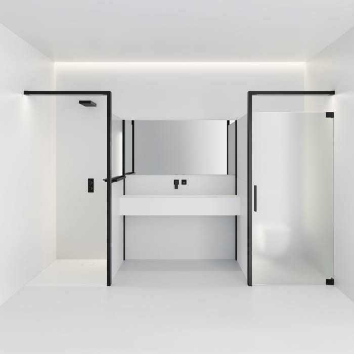 HÜPPE Sphere 4-Eck Walk-In Seitenwand alleinstehend 156 - 162 cm, mit Licht