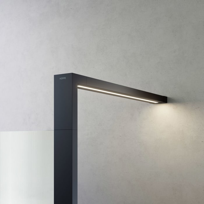 HÜPPE Sphere 4-Eck Walk-In Seitenwand alleinstehend 116 - 122 cm, mit Licht