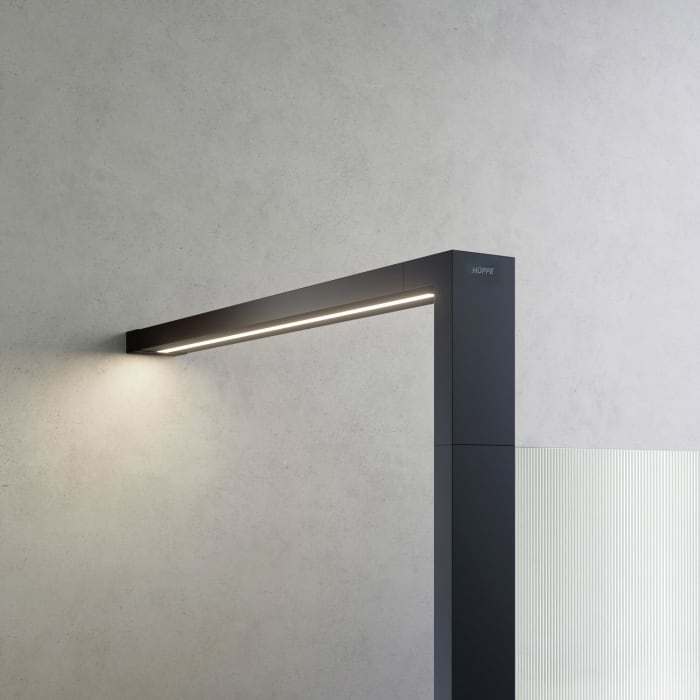 HÜPPE Sphere 4-Eck Walk-In Seitenwand alleinstehend 136 - 142 cm, mit Licht