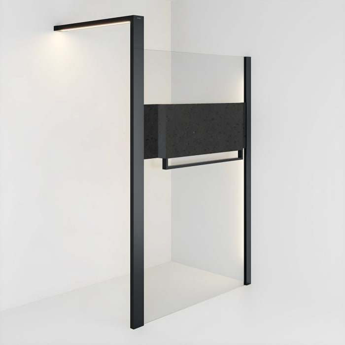 HÜPPE Sphere 4-Eck Walk-In Seitenwand alleinstehend 156,5 - 162 cm, mit Licht