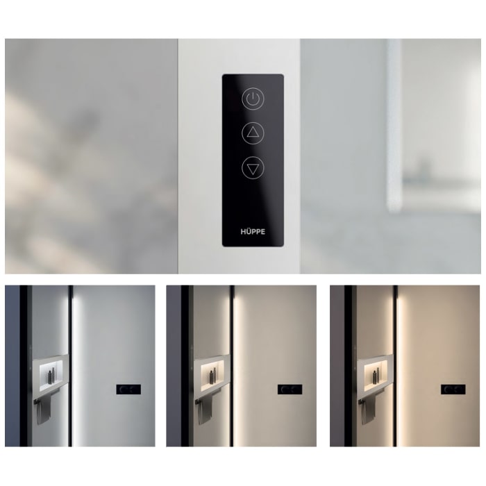 HÜPPE Sphere 4-Eck Walk-In Seitenwand alleinstehend 156,5 - 162 cm, mit Licht