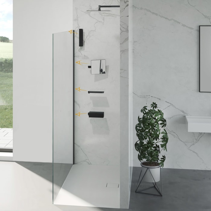 HÜPPE Select+ Frame Walk-In Seitenwand alleinstehend gerahmt 6 mm, 80 x 200 cm