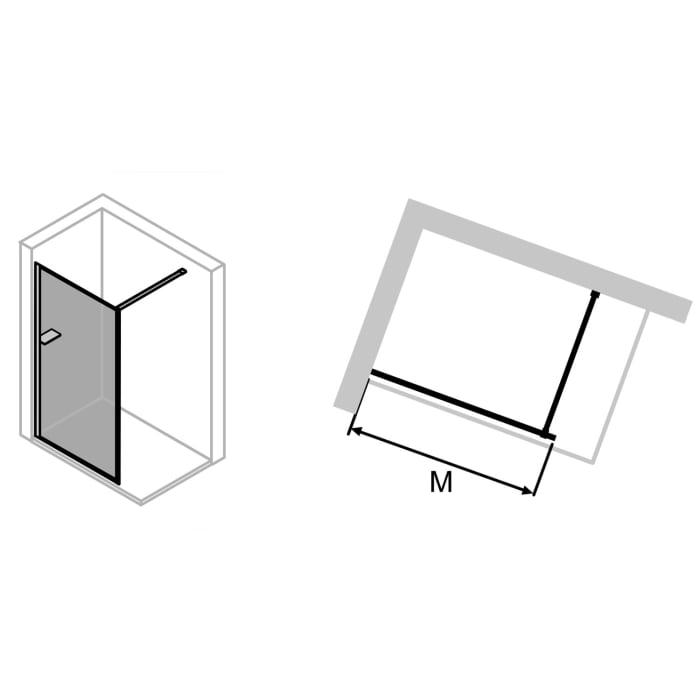 HÜPPE Select+ Frame Walk-In Seitenwand alleinstehend gerahmt 6 mm, 160 x 200 cm