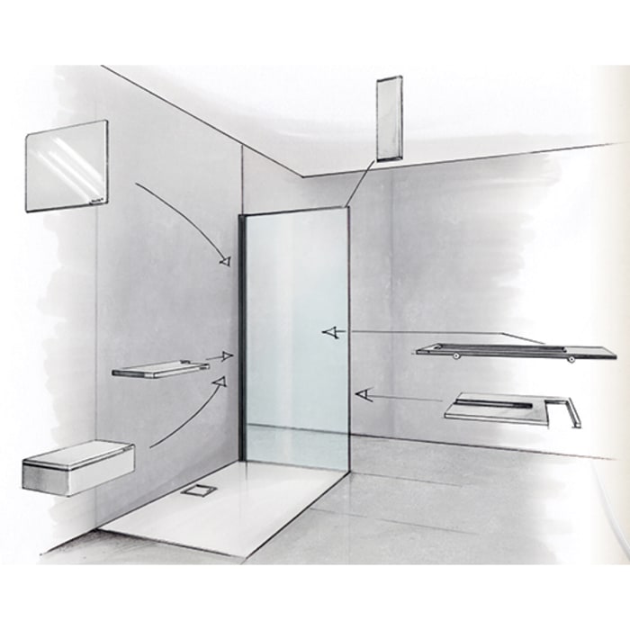 HÜPPE Select+ Walk-In Seitenwand alleinstehend 10 mm, Sondermaß bis 140 cm Breite