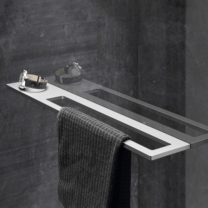 HÜPPE Select+ Walk-In Seitenwand alleinstehend 8 mm, 110 x 200 cm, mit Querbügel und Handtuchhalter