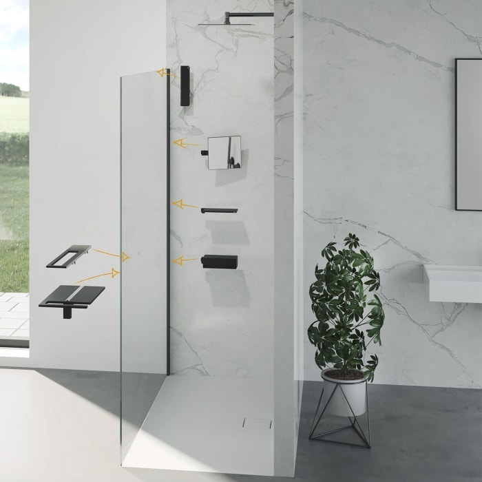 HÜPPE Select+ Walk-In Seitenwand alleinstehend 10 mm, 110 x 200 cm