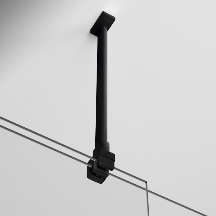 HÜPPE Xtensa pure Walk-In Gleittür mit festem Segment 110 cm, Anschlag links, Stabilisationsbügel in 45° XT0122123321