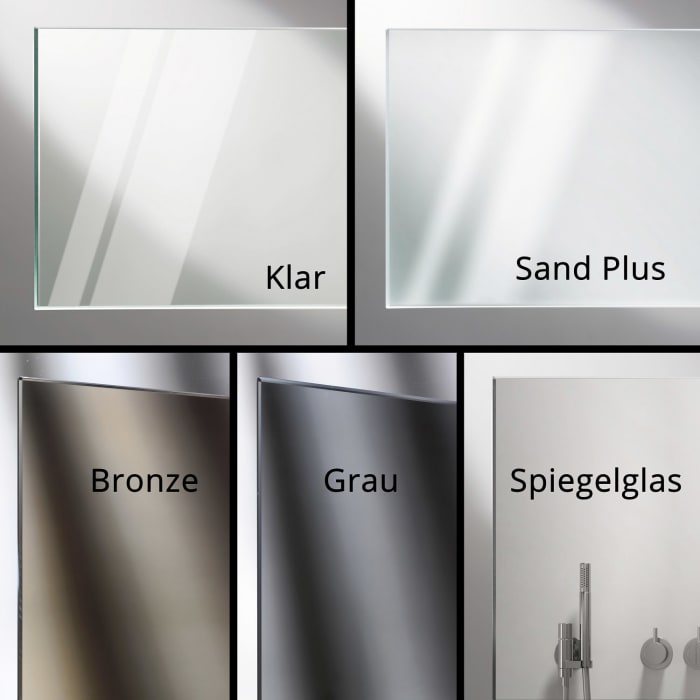 HÜPPE Xtensa pure Walk-In Gleittür mit festem Segment 90 cm, Anschlag rechts, mit Stabilisator