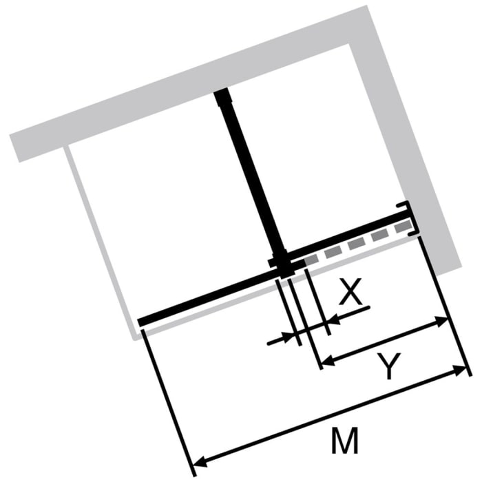 HÜPPE Xtensa pure Walk-In Gleittür mit festem Segment 120 cm, Anschlag rechts
