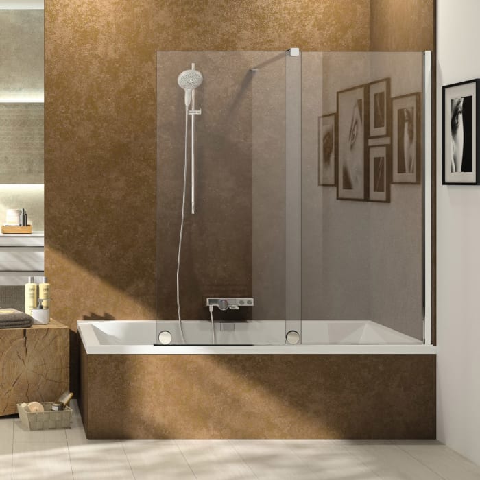 HÜPPE Xtensa pure Badewannenabtrennung 120 cm, Rechtsbefestigung