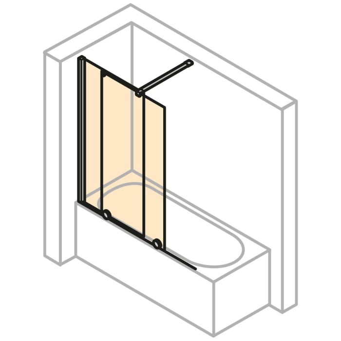 HÜPPE Xtensa pure Badewannenabtrennung 140 cm, Linksbefestigung