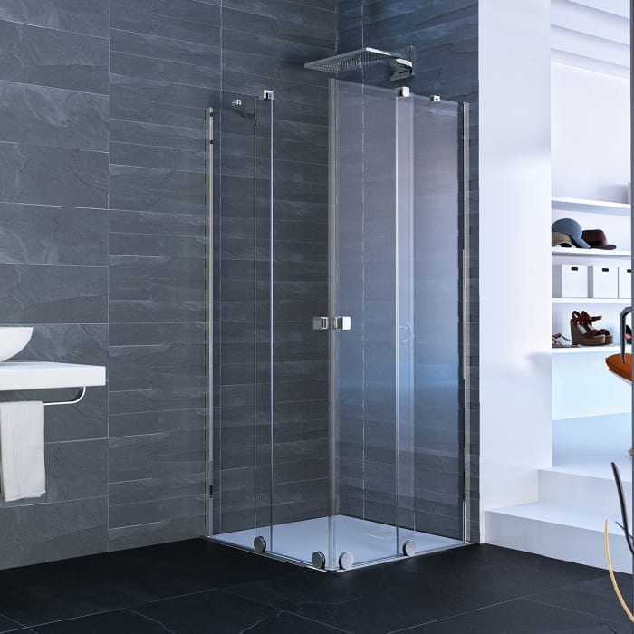 HÜPPE Xtensa pure 4-Eck Gleittüreckeinstieg 2-teilig Sondermaß 70-140 cm, Linksbefestigung