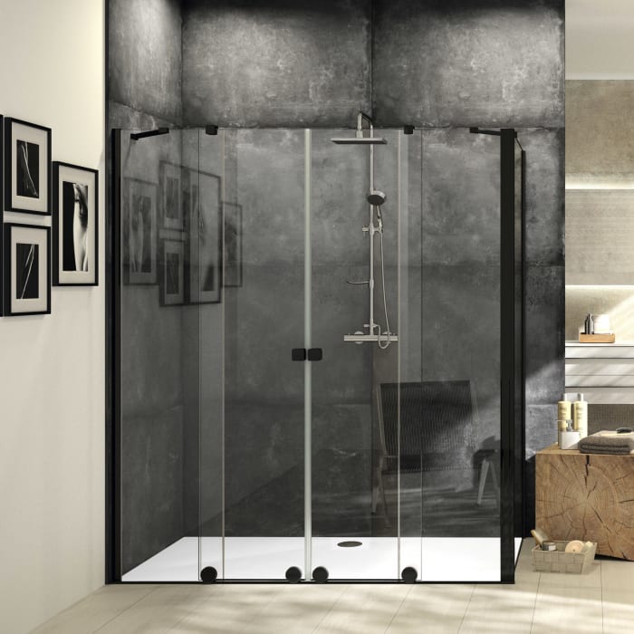 HÜPPE Xtensa pure 4-Eck Gleittüreckeinstieg 2-teilig 140 cm, Rechtsbefestigung