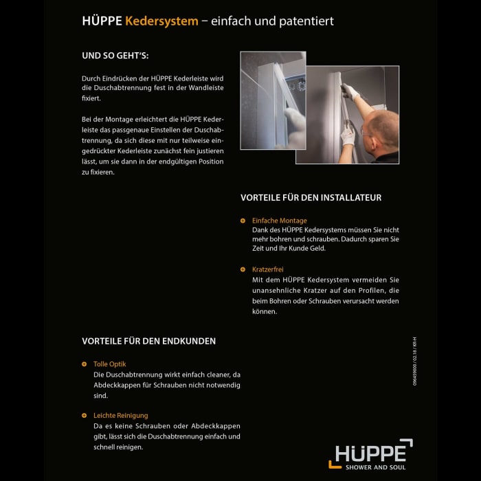 HÜPPE Xtensa pure 4-Eck Seitenwand 1-teilig 100 x 200 cm