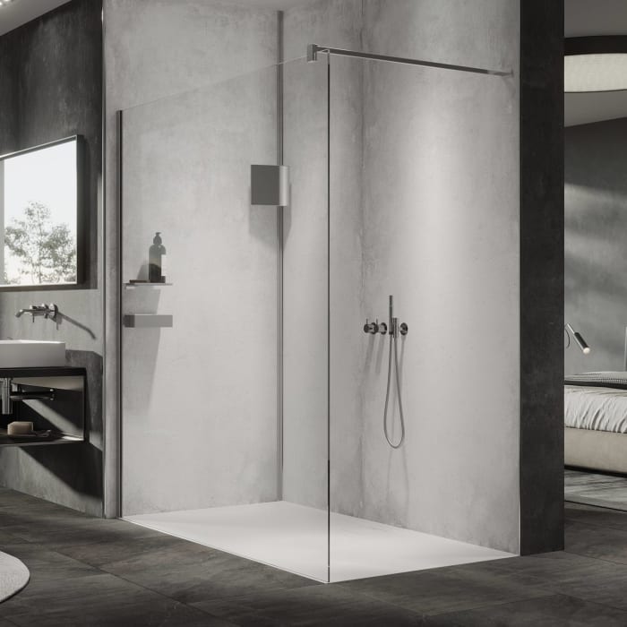 HÜPPE Xtensa pure 4-Eck Seitenwand 1-teilig Sondermaß bis 200 cm Höhe