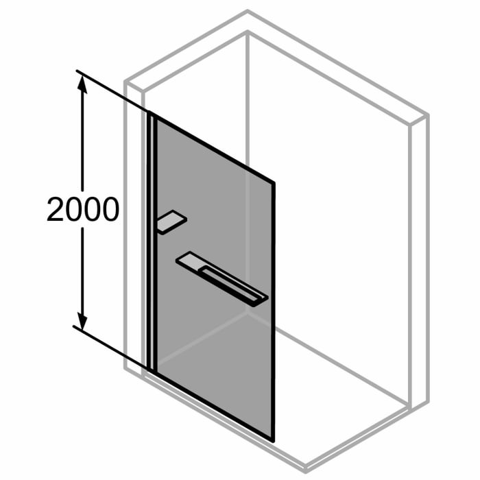 HÜPPE Xtensa pure 4-Eck Seitenwand 1-teilig 100 x 200 cm