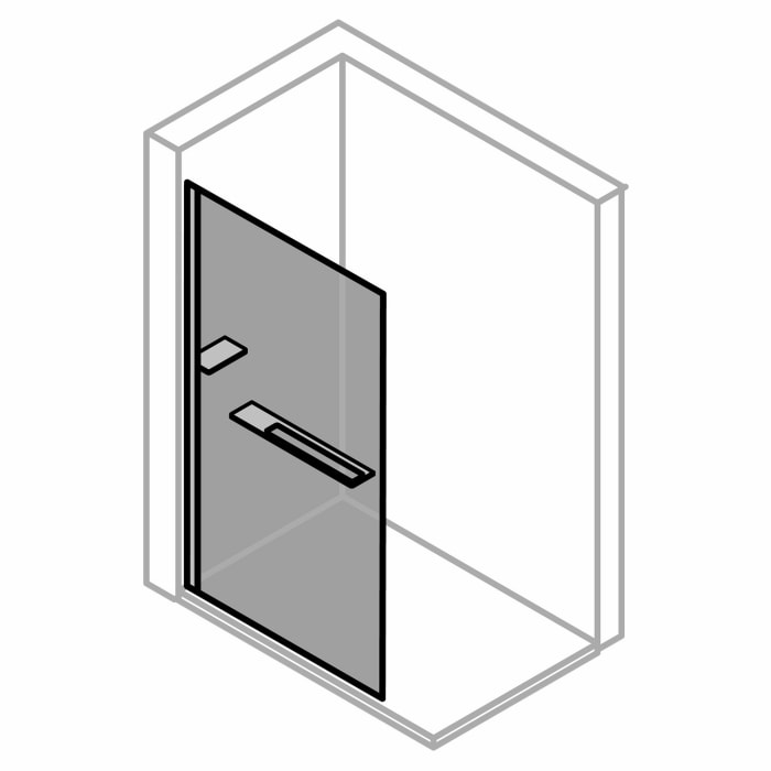 HÜPPE Xtensa pure 4-Eck Seitenwand 1-teilig Sondermaß bis 220 cm Höhe