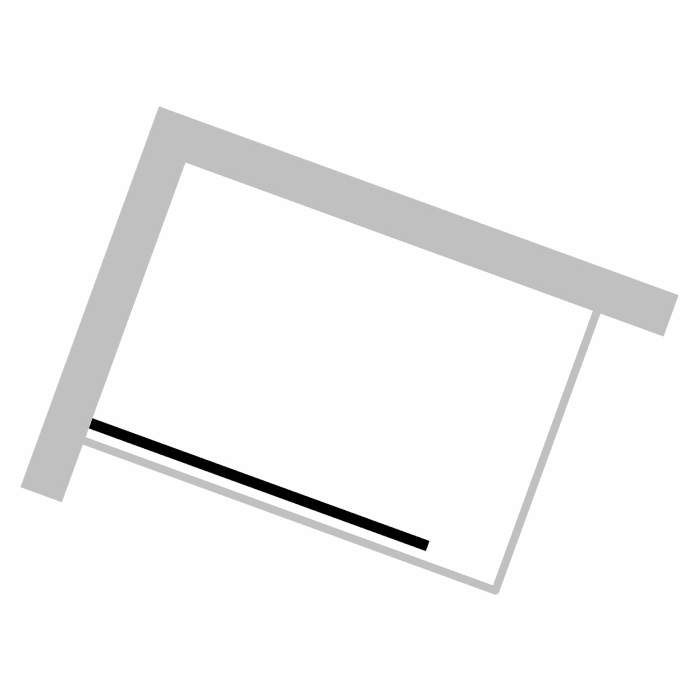 HÜPPE Xtensa pure 4-Eck Seitenwand 1-teilig Sondermaß bis 200 cm Höhe