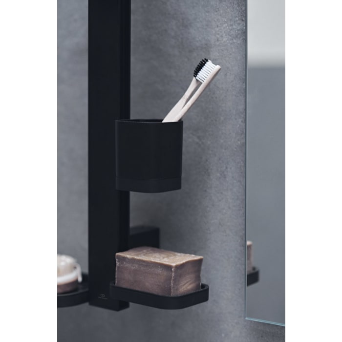 Ideal Standard Alu+ Beauty Bar Accessoires-Kombination S700 mit Spiegel Ø 20 cm