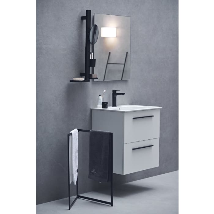Ideal Standard Alu+ Beauty Bar Accessoires-Kombination S700 mit Spiegel Ø 20 cm