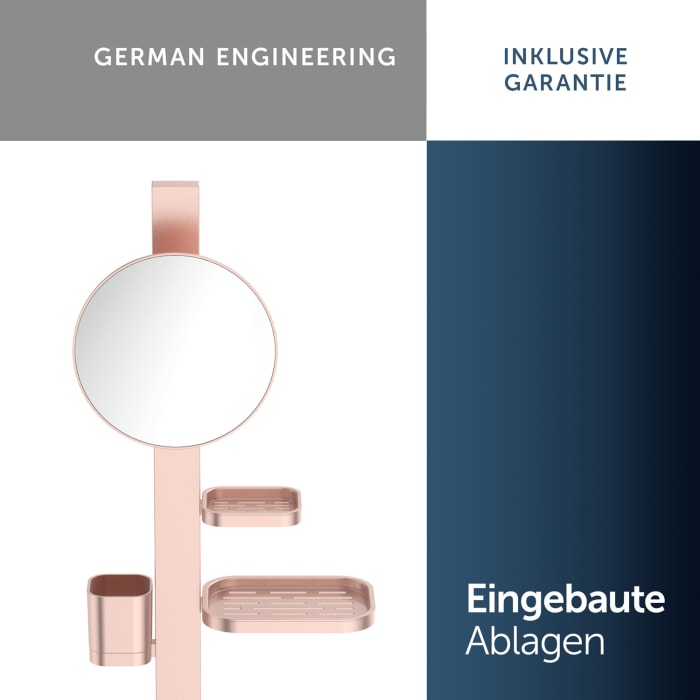 Ideal Standard Alu+ Beauty Bar Accessoires-Kombination S700 mit Spiegel Ø 20 cm