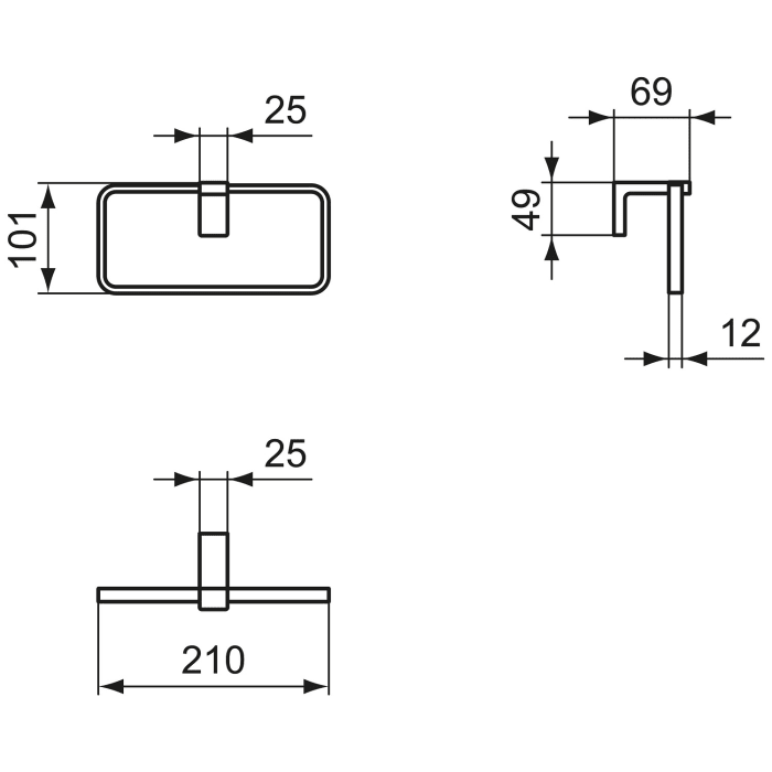 Ideal Standard Conca Cube Handtuchring eckig