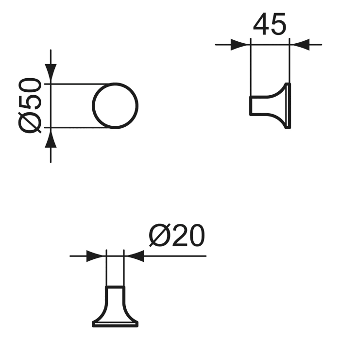 Ideal Standard La Dolce Vita Handtuchhaken Ø 5 cm
