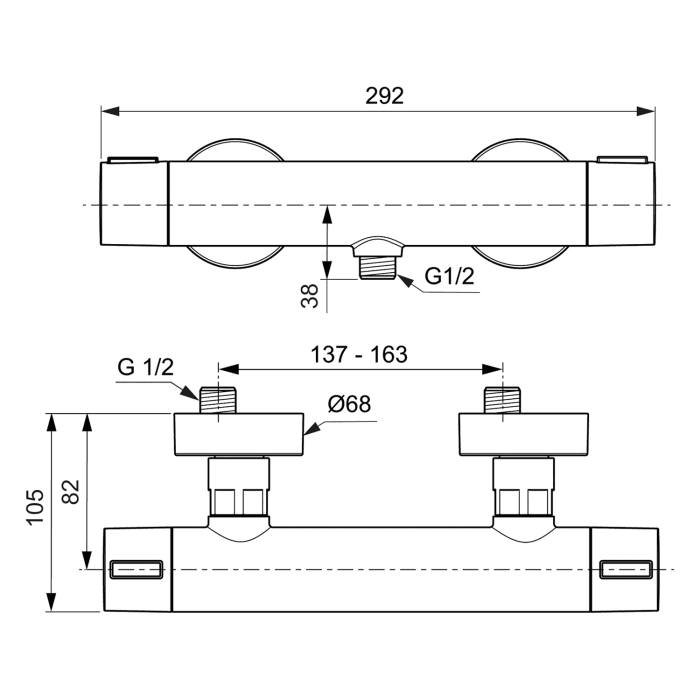 Ideal Standard Alu+ Brausethermostat Aufputz