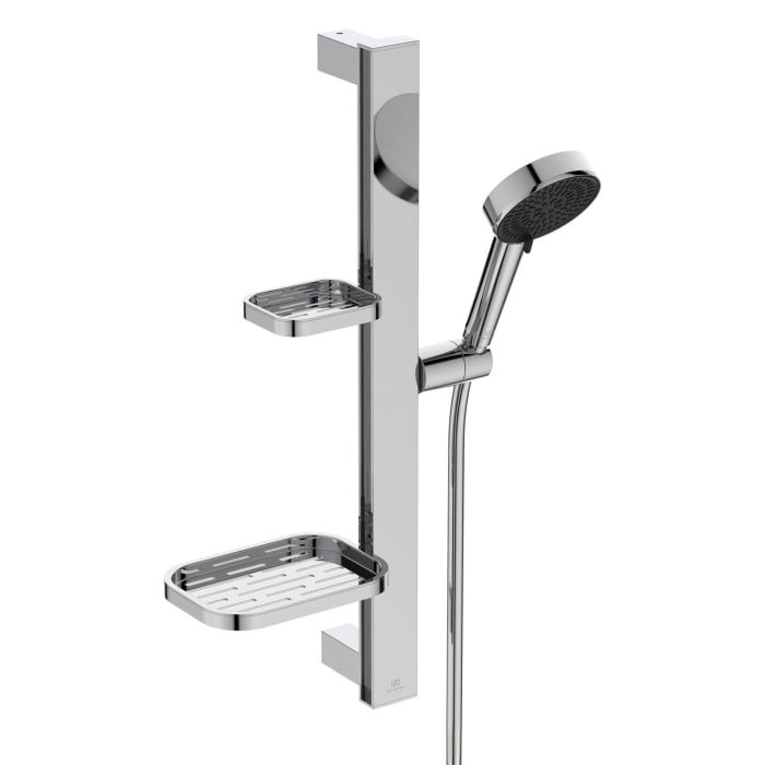 Ideal Standard Alu+ Brausekombination mit 2 Funktions-Handbrause und 2 Ablagen