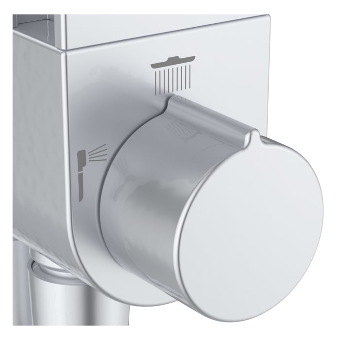 Ideal Standard Alu+ Duschsystem ohne Armatur, mit 2 Ablagen, 2-Funktions-Handbrause und 2-Funktions-Kopfbrause